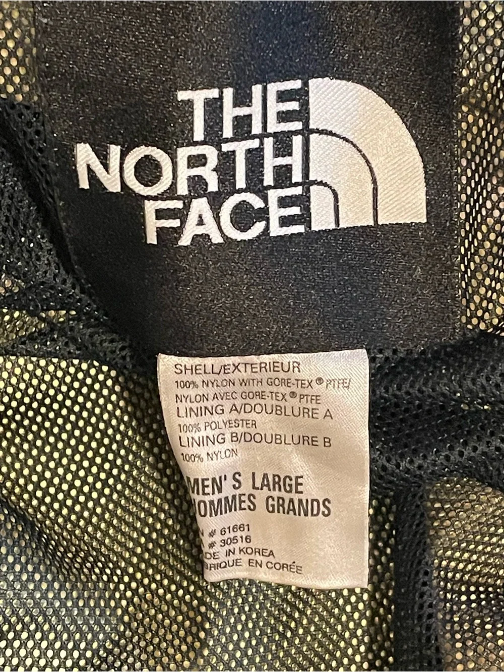 Men’s Large The North Face Nylon Gortex Shell Jacket Yellow Black Vintage 90’s